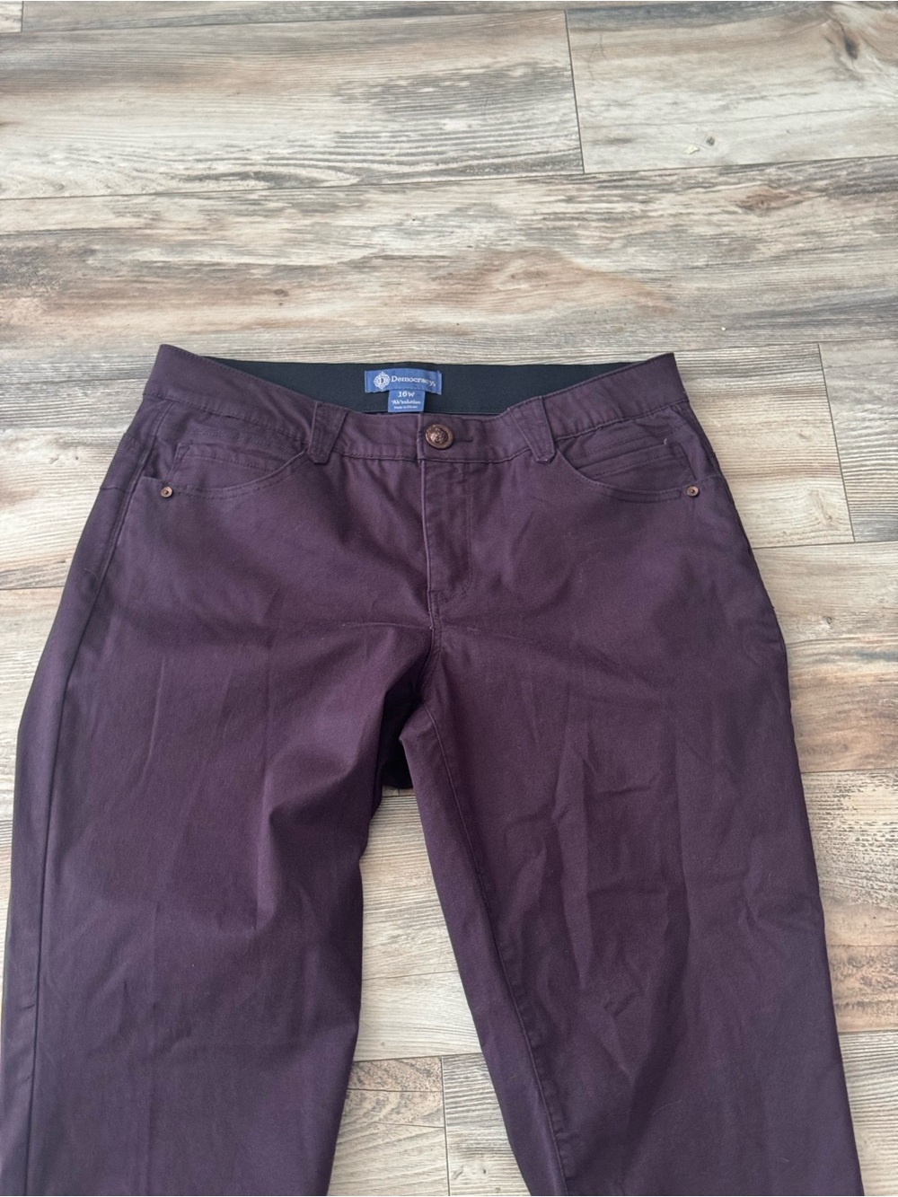 Democracy Ab Solution Straight Leg Pants Plum Purple Size 16W